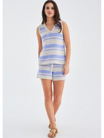 Resim Peraluna Laura Top & Shorts Yazlık Kadın Triko Şort Takım Taş - Lila Taş Rengi - Lila 