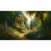 Resim Venspor Romantik Bahçe ve Antik Gazebo Arkaplan, 200x150cm, Fon, Duvar Örtüsü 
