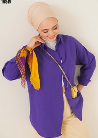 Resim 103901 Oversize Basic Tesettür Gömlek Mor 