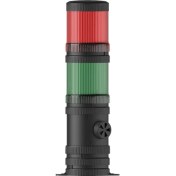 Resim Mesan Ø70 2 Kat Işıklı Kolon Multi LED Buzzer Taban Montaj Ms 465 24VDC 
