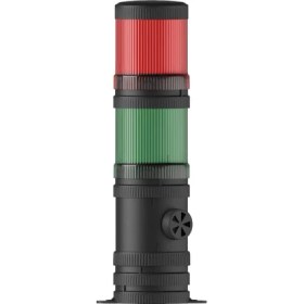 Resim Mesan Ø70 2 Kat Işıklı Kolon Multi LED Buzzer Taban Montaj Ms 465 24VDC 