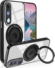 Resim Sony Xperia 1 VI için kılıf, 360° döner ayaklı, cep telefonu kılıfı Sony Xperia 1 VI manyetik araç tutucu kılıf aksesuar askeri düşme koruması koruyucu kılıf darbeye dayanıklı çizilmeye dayanıklı 