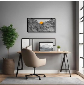 Resim Metal Duvar Dekorasyonu Güneşli Dağ Sunny Mountain Metal Duvar Tablosu Doğal 