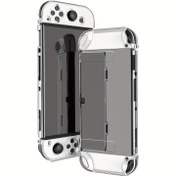 Resim 1Set Switch OLED Koruyucu Kılıf, Yumuşak Kabuk Şeffaf Bölünmüş Sap Kılıfı İnce, NS Aksesuarları 