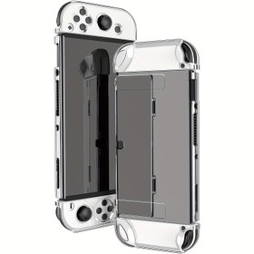 Resim 1Set Switch OLED Koruyucu Kılıf, Yumuşak Kabuk Şeffaf Bölünmüş Sap Kılıfı İnce, NS Aksesuarları 