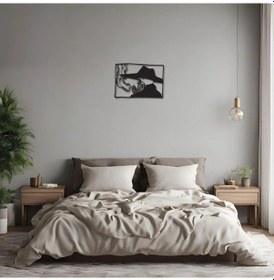 Resim Metal Dekor Sigaralı İskelet Skeleton With Cigarette Metal Duvar Tablosu Pop Art 