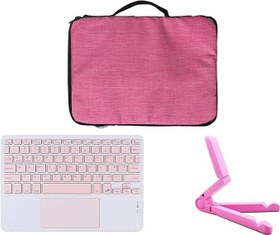 Resim Microcase TCL TAB 10L Gen 4 Tablet ile Uyumlu Toucpad Bluetooth Klavye + Tablet Standı - Pembe AL5194 