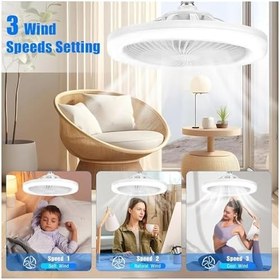 Resim Led Işıklı Tavan Vantilatörü - 3 Farklı Işık Modu, 3 Seviye Güçlü Fan Modu, Uzaktan Kumandalı, Sessiz Kullanım, Ayarlanabilir Parlaklık Ayarı, Kolay Kurulumlu, Led Işıklı Tavan Pervane Vantilatörü 