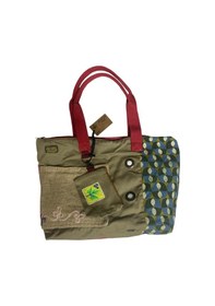 Resim Vintage Salaş Çok Renkli Orta Boy Günlük Seyahat Gezi Omuz Çantası 36cmx34cm Kırmızı 