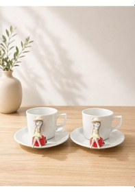Resim Kirlinova Tatlı Kız 2'li Porselen Fincan Takımı Sarı 