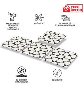 Resim Kendinden Yapışkanlı Yıldızlı Desenli Pvc Karo 30X30 cm (33 Adet) 3m2 