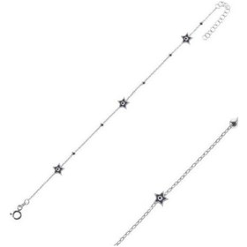 Resim 925 Ayar Gümüş Tekli Mideli Nazar Boncuğu Yıldız Bileklik Gümüş 