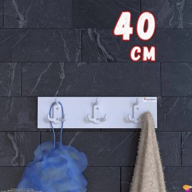 Resim Modilayn Arı 9 Kancalı Banyo Askısı 3' Lü Set 36,4x9,6cm Şık Tasarım Ekstra Düzen ve Yer Tasarrufu 