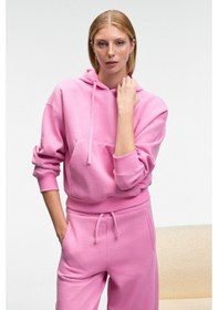 Resim Grimelange SELENE Kadın Kapüşonlu Kangru Cepli Regular Fit Pembe Sweatshirt 