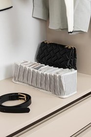 Resim Pazar Kapısı Akordiyon Çekmece İçi Düzenleyici Organizer (5 Adet Gri, Small) 