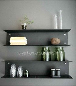 Resim Luna Metal Raf Duvar Tipi Mutfak Rafı & Kitaplık, El Yapımı Siyah 