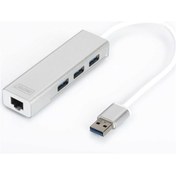 Resim Digitus Da-70250 3 Port 3.0 Çoklayıcı + Usb Ethernet Beyaz 