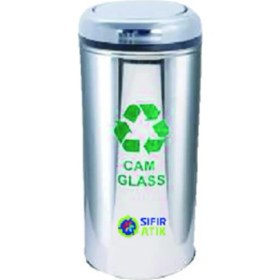 Resim Üstüner Geri Dönüşüm Kutusu Pasl. Kapaklı Ø30*66CM 