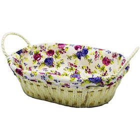 Resim Renkli Bezli Oval Hasır Ekmek Sepeti8821 925 Çok renkli 