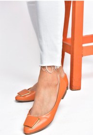 Resim Fox Shoes P726776309 Turuncu Toka Aksesuarlı Kadın Babet 