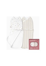 Resim Momcozy Bebek Kundağı 0-3 Ay Bambu Viskon 2 Li Set Kundak Geometry Stars 