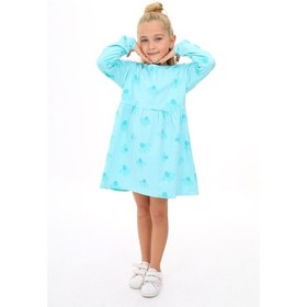 Resim Toontoy Kids Toontoy Kız Çocuk Baskılı Elbise Mint Yeşili 