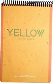 Resim New Notes Yellow Is New Green Spiralli Sert Kapak 100 Yaprak 17x24 Kareli Bloknot 