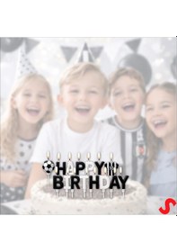 Resim Siyah Beyaz Happy Birthday 15 Parça Doğum Günü Mum Seti 0 - 99 