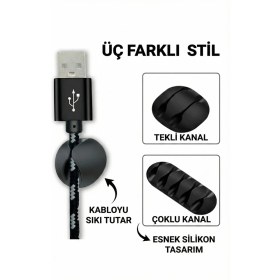 Resim Vekorr 16 Parça Yapışkanlı Kablo Kanallı Düzenleyici Set Masaüstü Kablo Tutucu Sabitleyici Organizer Klips 