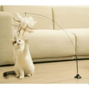 Resim Cmt Vantuzlu Tüylü Zilli Kedi Oyun Oltası 