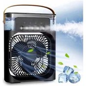 Resim Wondernest Taşınabilir Su Soğutmalı Masaüstü Fan Led Aydınlatmalı Buzlu Vantilatör Siyah 