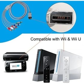 Resim Karokstore Wii U Multi Out 5rca 480P Hd Ses Video Kablosu 6 Ayaklar Için Wii Için Bileşen Kablosu 