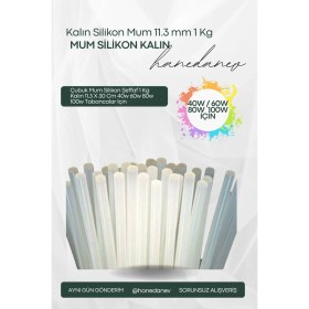 Resim Hanedanev Çubuk Mum Silikon Şeffaf 1 kg Kalın 11,3 x 30 cm 40W 60W 80W 100W Tabancalar Için 