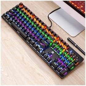 Resim HP GK100F Mekanik Gaming Klavye RGB Işıklı Kablolu Şık Zafir Modern Tasarım Türkçe Q 
