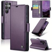 Resim Samsung S25 S24 S23 S22 S21 S20 Ultra Plus FE için RFID Engelleme Suni Deri Cüzdan Kılıfı, Kart Tutuculu, Ayakta Durabilen Flip Kapaklı Telefon Cüzdan Çantası 