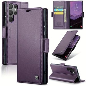 Resim Samsung S25 S24 S23 S22 S21 S20 Ultra Plus FE için RFID Engelleme Suni Deri Cüzdan Kılıfı, Kart Tutuculu, Ayakta Durabilen Flip Kapaklı Telefon Cüzdan Çantası 