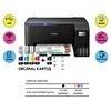 Resim Epson EcoTank L3250 Mürekkep Püskürtmeli Çok Fonksiyonlu Yazıcı + 5 Adet Renkli Mürekkep 
