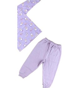 Resim Kız Çocuk Tavşanlı Pijama-12486 Lila 