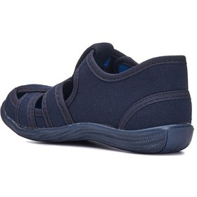 Resim Nstil Günlük Unisex Çocuk Sandalet Esnek Kaymaz Taban Keten Cırtlı Yazlık Ev Okul Kreş Ayakkabı 143 Lacivert 