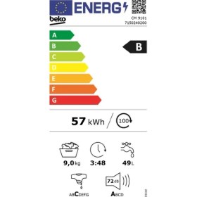 Resim Beko cm 9101 9 kg 1000 Devir Çamaşır Makinesi B Enerji 