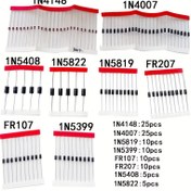 Resim Hızlı Çıkarma Düzenleyici Diyot ve Ohmometre Kiti - 1N4148, 1N4007, 1N5819, 1N5399, 1N5408, 1N5822, FR107, FR207 - Yüksek Elektriksel Direnç, Düşük Elektriksel Direnç, Pil Gerektirmez, Elektronik Projeler İçin İdeal 