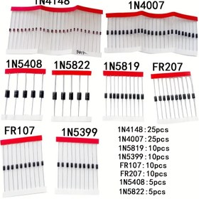 Resim Hızlı Çıkarma Düzenleyici Diyot ve Ohmometre Kiti - 1N4148, 1N4007, 1N5819, 1N5399, 1N5408, 1N5822, FR107, FR207 - Yüksek Elektriksel Direnç, Düşük Elektriksel Direnç, Pil Gerektirmez, Elektronik Projeler İçin İdeal 
