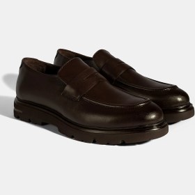 Resim Desa Erkek Kahve Deri Loafer 