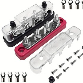 Resim Topnotch 150a 4 Yollu Araç Ve Tekne Barası Black And Red Set Terminalleri Dahili Otomotiv Sigorta Tutucu 