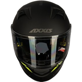 Resim Axxis Ff103sv Fiber Solid B3 Motor Kaskı Mat Siyah Sarı 