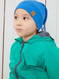 Resim Babygiz Erkek Bebek Çocuk Mavi Şapka Bere El Yapımı Rahat Cild Dostu %100 Pamuklu Kaşkorse 