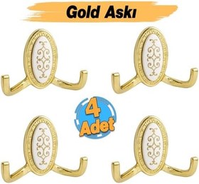 Resim Badem10 Palmira Duvar Vestiyer Askısı Metal Dolap Elbise Havlu Askılığı Gold Askı Askılık (4 Adet) 