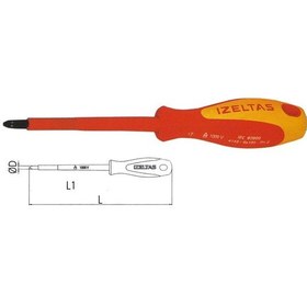 Resim İzeltaş 1000V İzoleli Elektrikçi Yıldız Tornavida Ph1 