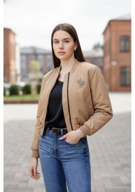 Resim Kadın Premium Bomber Ceket Bej 