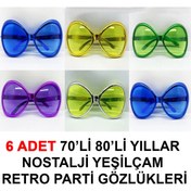 Resim artlab Art 70Li 80Li Yıllar Nostalji Yeşilçam Retro Parti Gözlükleri 6 Adet Lab 